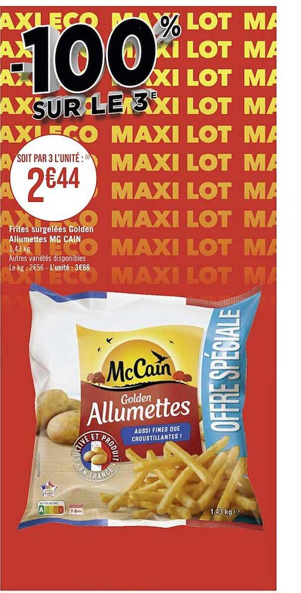 frites surgelées golden allumettes mc cain