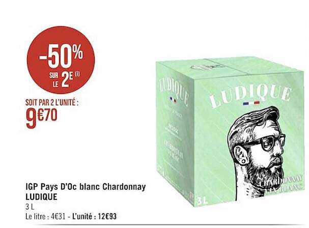 Igp Pays D'oc Blanc Chardonnay Ludique