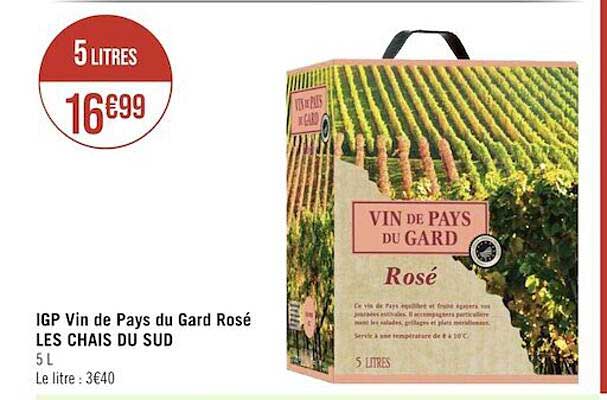 igp vin du pays du gard rosé les chais du sud
