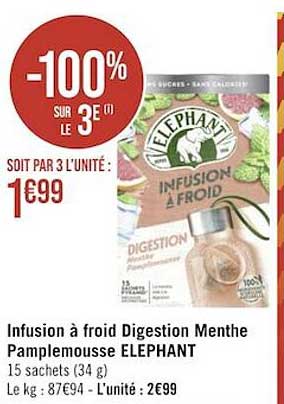 infusion à froid digestion menthe pamplemousse éléphant