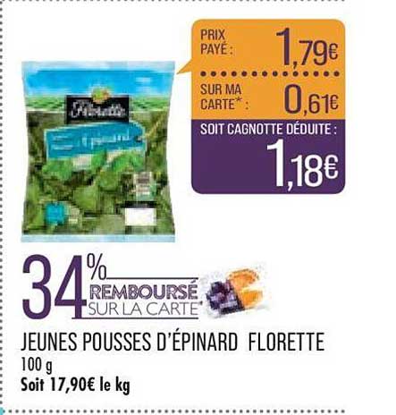 jeunes pousses d'épinard florette