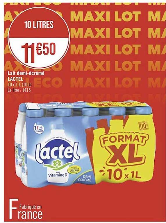 lait demi-écrémé lactel