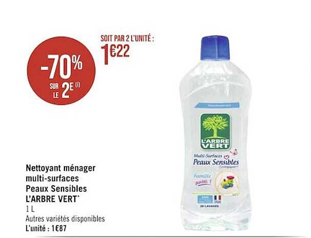 Nettoyant Ménager Multi-surfaces Peaux Sensibles L'arbre Vert