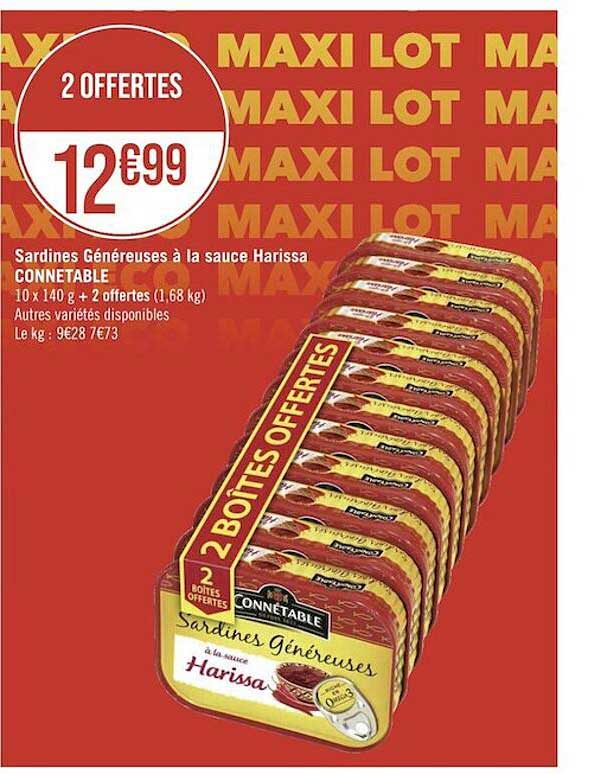 Sardines Généreuses à La Sauce Harissa Connétable