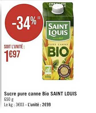 sucre pure canne bio saint louis
