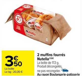 2 Muffins Fourrés Nutella