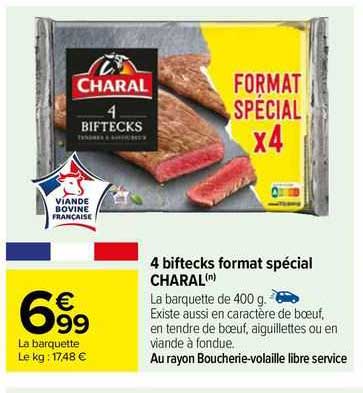 4 Biftecks Format Spécial Charal