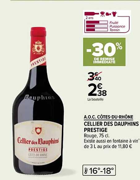 a.o.c. côtes-du-rhône cellier des dauphins pestige