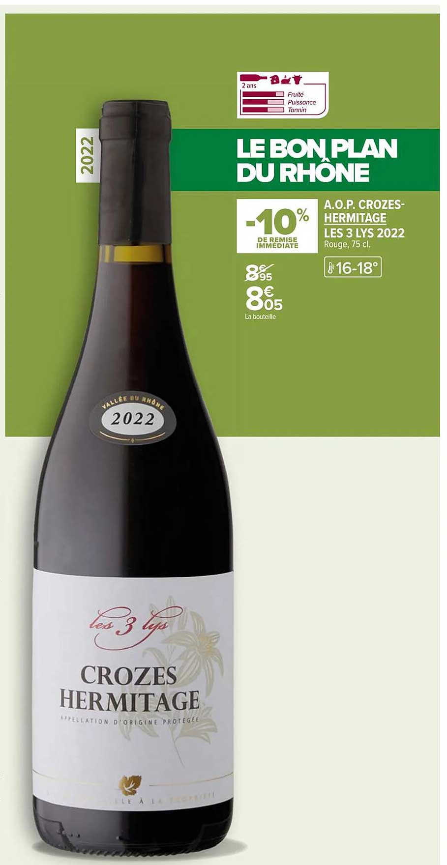 a.o.p. crozes-hermitage les 3 lys 2022