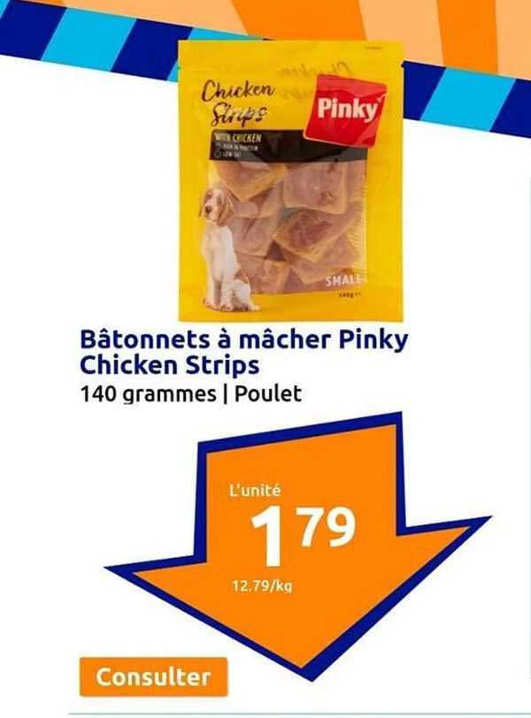 bâtonnets à mâcher pinky chicken strips
