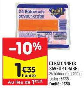 Bâtonnets Saveur Crabe