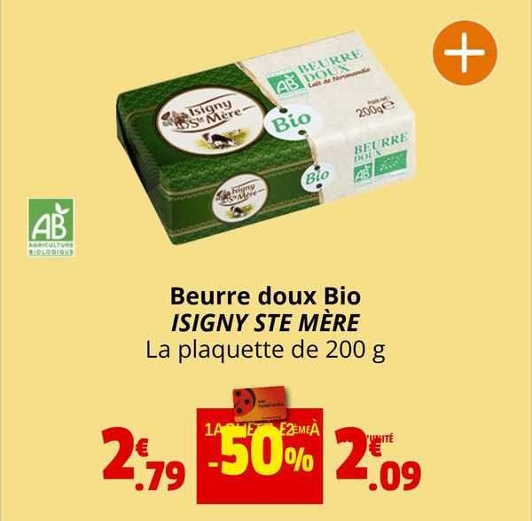 beurre doux bio isigny ste mère
