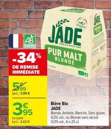 Bière Bio Jade