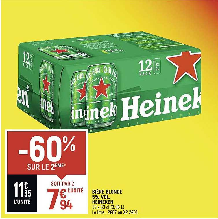 Bière Blonde 5% Vol Heineken
