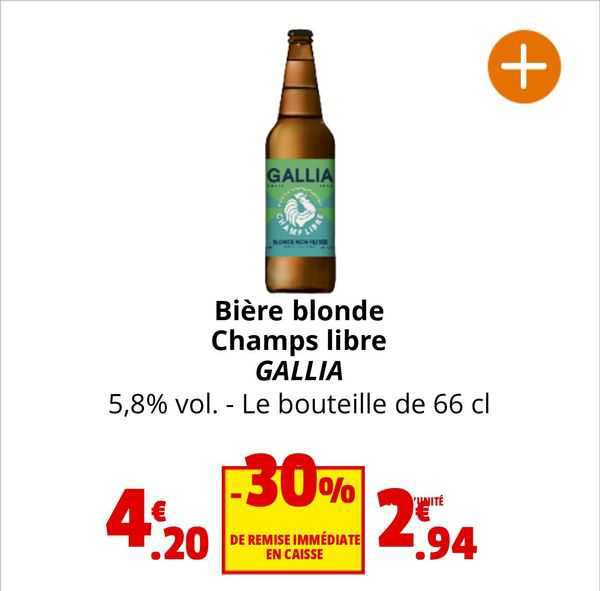 bière blonde champs libre gallia 5,8% vol