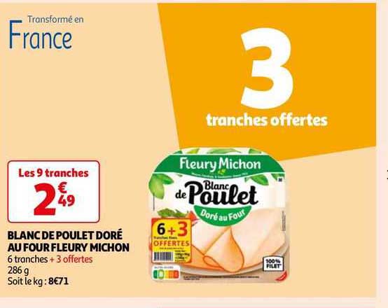 blanc de poulet doré au four fleury michon