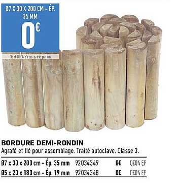bordure demi-rondin