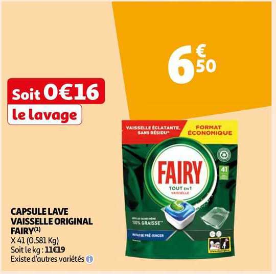 capsule lave vaisselle original fairy