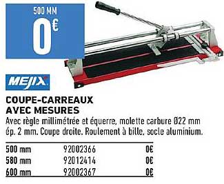coupe-carreaux avec mesures mejix