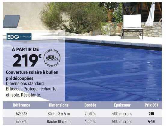 Couverture Solaire à Bulles Prédécoupées