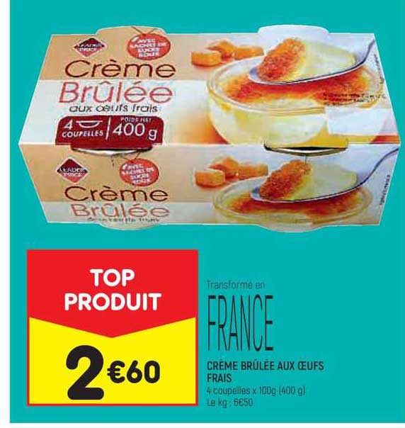 crème brûlée aux œufs frais