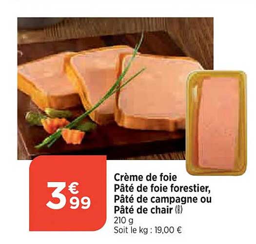 crème de foie pâté de foie forestier, pâté de campagne ou pâté de chair