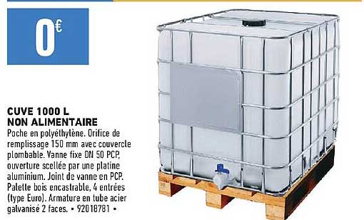 cuvé 1000 l non alimentaire
