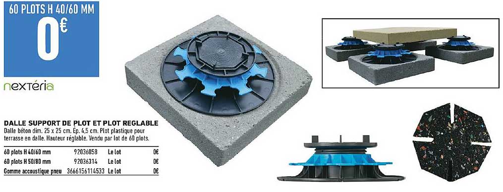 dalle support de plot et plot réglable