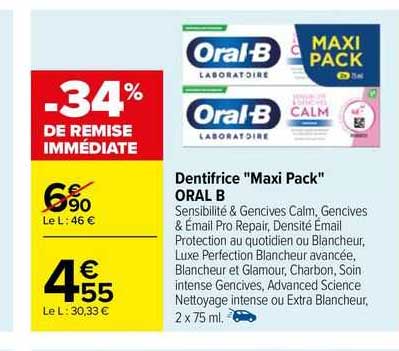 dentifrice "maxi pack" oral b