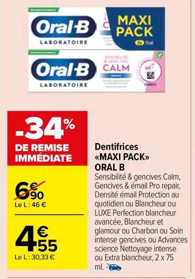 Dentifrice «maxi Pack» Oral-b
