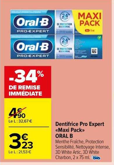 dentifrice pro expert "maxi pack" oral-b