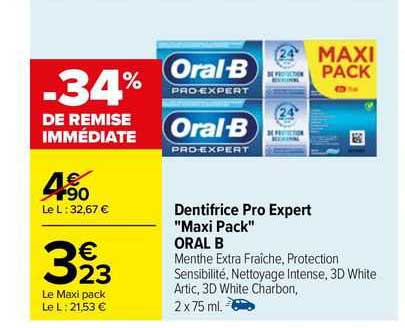 dentifrice pro expert "maxi pack" oral-b
