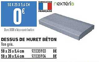dessus de muret béton