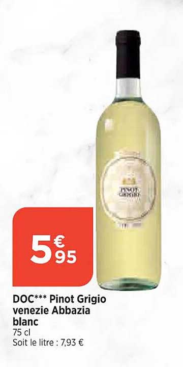 doc pinot grigio venezie abbazia blanc