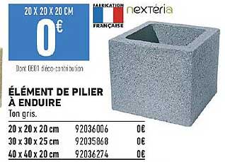 élément de pilier à enduire
