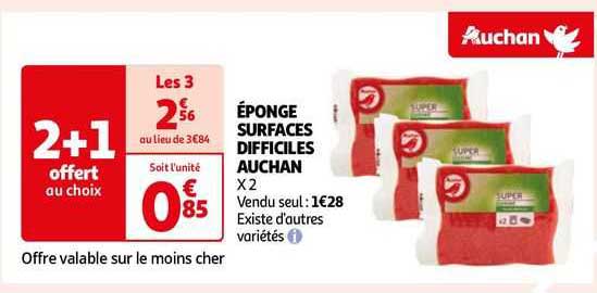 éponge surfaces difficiles auchan