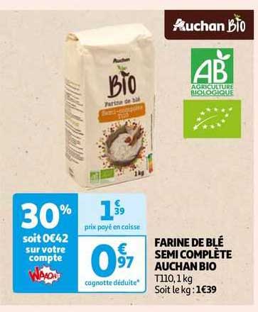 farine de blé semi complète auchan bio