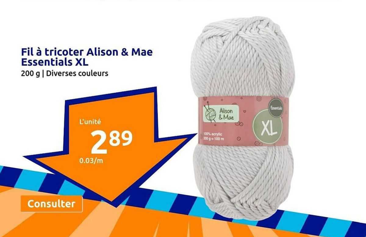 fil à tricoter alison & mae essentials xl