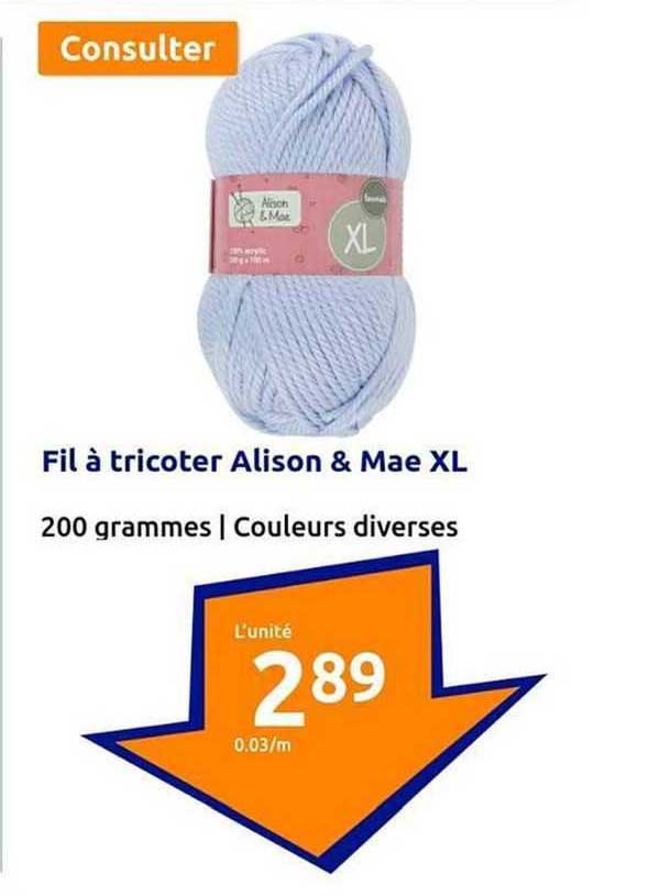 fil à tricoter alison & mae xl