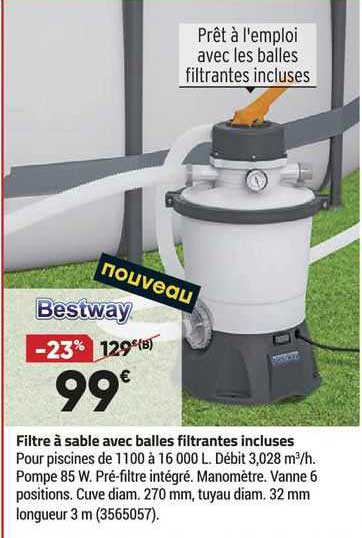 filtre à sable avec balles filtrantes incluses bestway