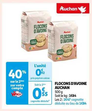flocons d'avoine auchan
