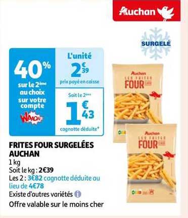 Frites Four Surgelées Auchan