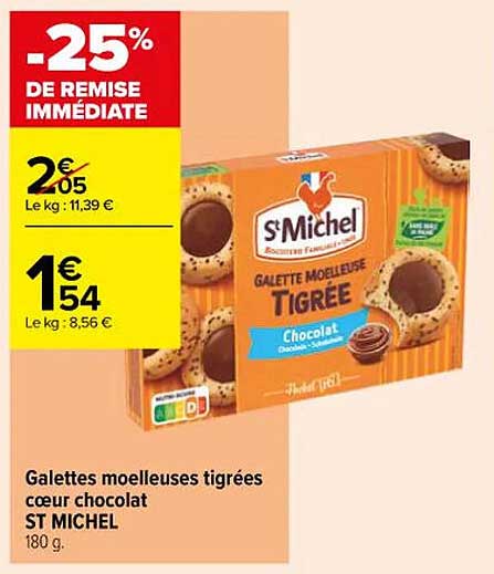 galettes moelleuses tigrées coeur chocolat st michel