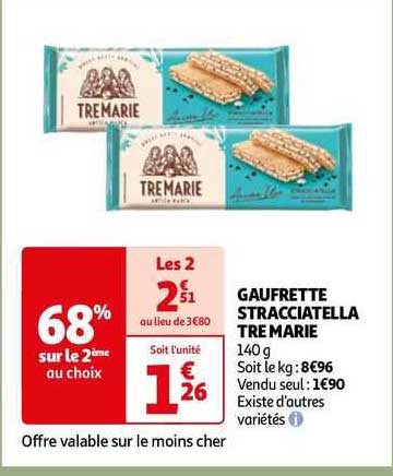 gaufrette tracciatella tre marie