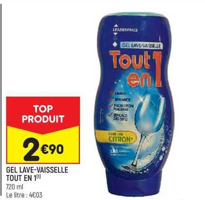 gel lave-vaisselle tout en 1