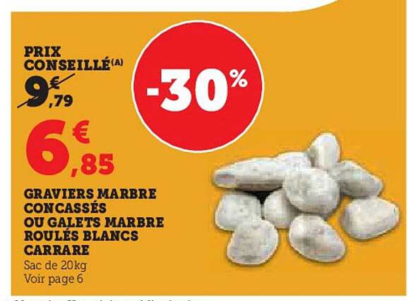 graviers marbre concassés ou galets marbre roulés blancs carrare