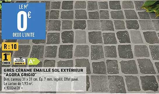 grès cérame émaillé sol extérieur "agora grigio"