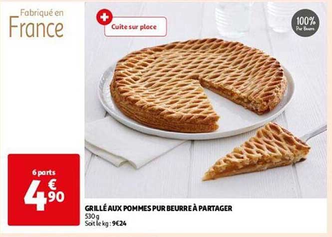 grillé aux pommes pur beurre à partager