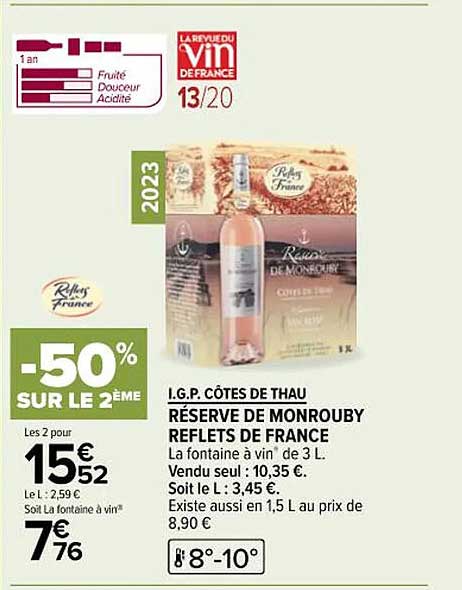 i.g.p. côtes de thau réserve de monrouby reflets de france