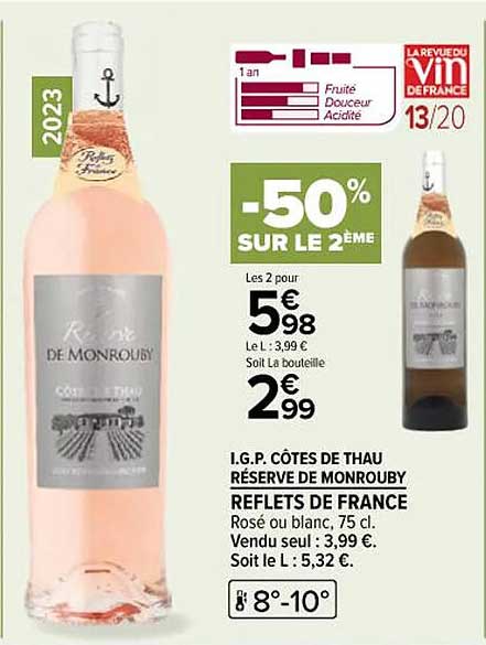 i.g.p. côtes de  thau réserve de monrouby reflets de france